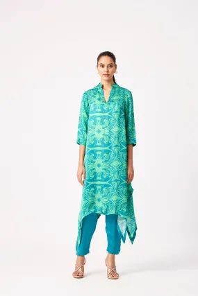 ZARA Tunic Set - Green Art deco