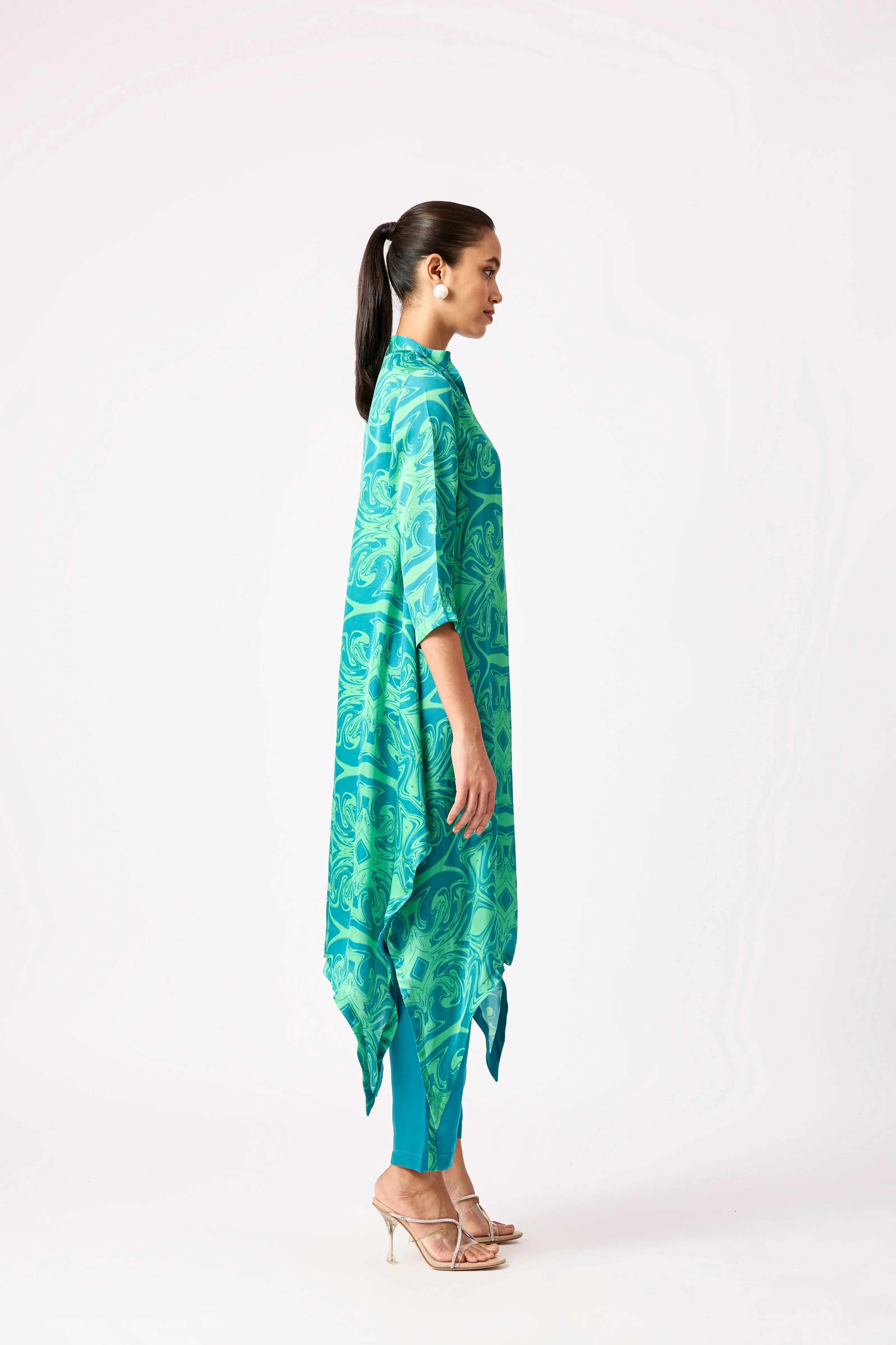 ZARA Tunic Set - Green Art deco